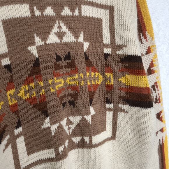 VTG 60s 70s Geometric Intarsia Knit Southwestern Aztec Sweater Sz Med Wintuck‎ - Picture 4 of 10